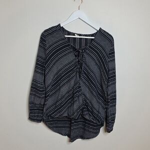 Striped Oddy Navy And White Women's Top Sz Small